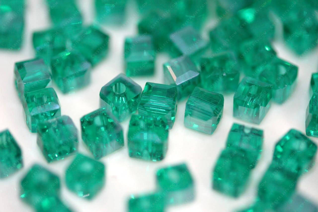 Намистина Куб Blue Zircon AB